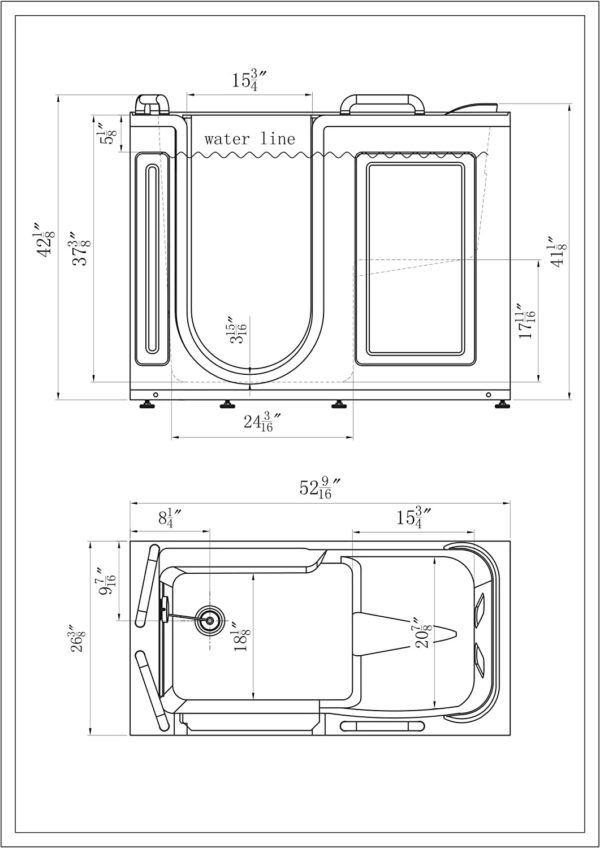 Enhance Your Bathroom with a 53-Inch Walk-In Freestanding Tub-Bathtub for the elderly