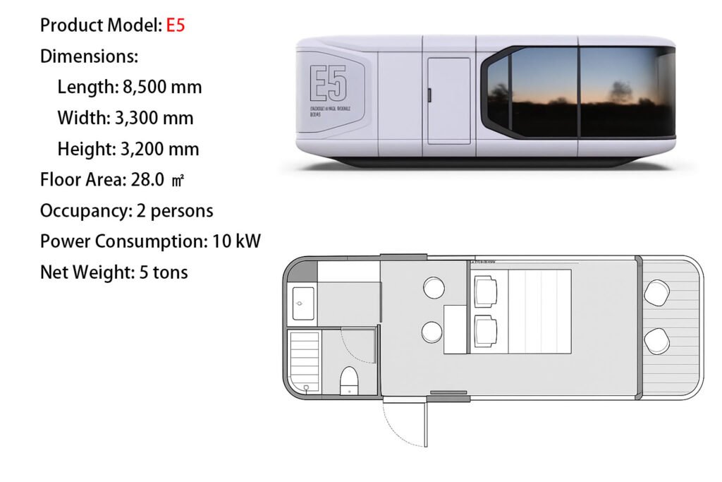 E7 Space Capsule House | Modular Smart Prefab Home For 4 Residents