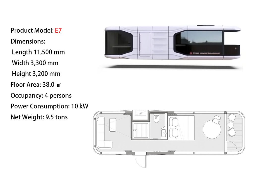 E7 Space Capsule House | Modular Smart Prefab Home For 4 Residents